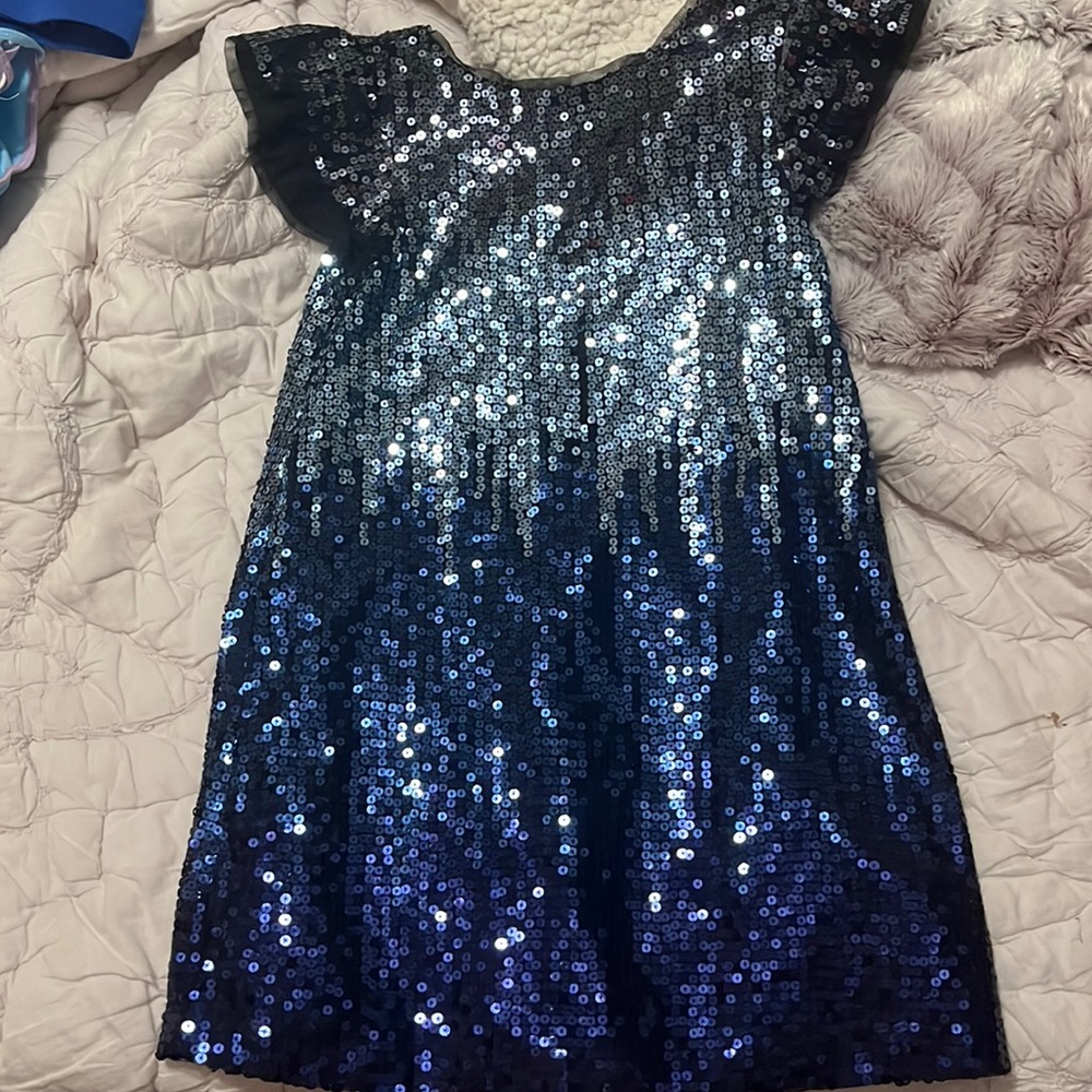 Gap blue ombré sequin dress